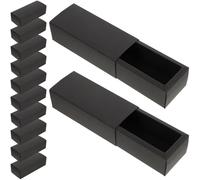 DOITOOL Lot de 12 Boîtes en Kraft Noir pour Rangement Rouge à Lèvres et Flacons D'huiles Essentielles Bords Arrondis et Design Portable pour Emballage Présents