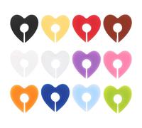 DOITOOL Lot de 12 marque-verres à vin réutilisables en silicone - Étiquettes en forme de cœur pour verres sans pied, idéales pour identifier vos boissons à la Saint-Valentin.