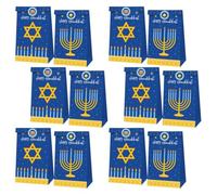 DOITOOL Lot de 12 Paquet Présents en Papier à Thème Hanukkah Motif Chandeliers pour Camping et Coupe du Monde, Accessoires Festival pour Bonbons et Décorations