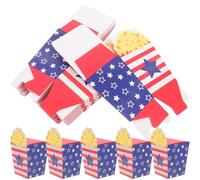DOITOOL Lot de 30 Boîtes à Popcorn en Papier pour Fête du 4 Juillet, Emballage pour Pop Corn, Conteneurs Délicats et Adorables pour Soirée Cinéma ou Fête Dindépendance