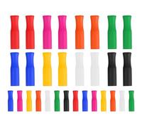 DOITOOL Lot de 32 Embouts en Silicone Alimentaire 6mm, Manchons Souples Multicolores pour Pailles Réutilisables, Protège-paille Anti-poussière, Compatibles Pailles Couleur Aléatoire