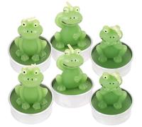 DOITOOL Mini Bougies Grenouilles en Paraffine 6 Pièces, Ornements Décoratifs pour Table à Thème Campagne