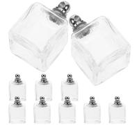 DOITOOL Mini Boules de Verre Creuses Breloques Solides en Verre 10 Pièces Bouchon à Vis Blanc pour Création Bijoux, pour Souhaits ou Petits Objets Décoratifs