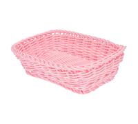 DOITOOL Panier de Rangement Tressé Rose pour Bureau, Livres et Télécommande | Osier Décoratif, Organiseur Compact Cuisine et Pendaison de Crémaillère, Style et Charmant