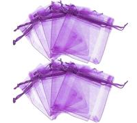 DOITOOL Paquet en Organza Pourpre 100 avec Cordon de Serrage Lot de 100 Pièces 7x9cm pour Rangement de Bijoux et Sachets à Herbes