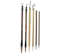 DOITOOL Pinceaux de Calligraphie Chinoise Traditionnelle Kit Portable Lot de 6 en Bois et Nylon, Absorption D'encre Optimale pour Peinture et Écriture Artistique