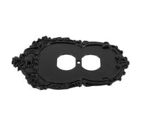 DOITOOL Plaque de Prise Murale Noire en Plastique Style Gothique Baroque, Double Duplex, Protection les Chocs, pour Studio ou Café