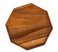 DOITOOL Plateau de Service Alimentaire en Bois Octogonal, Simple et Romantique, pour Assiette de Collation Ponçage Lisse, pour Café et Présentation