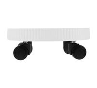 DOITOOL Plateau Roulant pour Plantes avec Roues, Base Épaisse Ronde Blanche | Plastique Imperméable, Fond à Roulettes Lisses, pour Bonsaï et Pots D’herbes, Déplacement Facile
