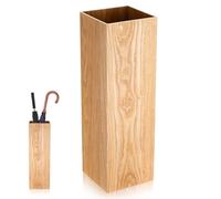 DOITOOL Porte-parapluie rectangulaire en bois, 50 cm | 16 x 16 x 50 cm finition cendrée pour parapluies et bâtons de marche dans les maisons, les hôtels et les bureaux