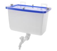 DOITOOL Réservoir Mural D'eau en Plastique 12,5 L avec Robinet | Installation Murale, Usage Salle de Bain et Lavabo, Style Vintage Rétro, Couleur Bleu, Surface Lisse Couleur Aléatoire