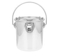 DOITOOL Seau Hermétique en Acier Inoxydable Argenté Couvercle, Seau de Stockage Sécurisé Cuisine et Extinction D'incendie, Structure Simple et Portable