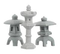 DOITOOL Statues de Pagode en Résine 3pcs Décoration Japonaise Extérieure pour Jardin et Plantes Succulentes Apparence Réaliste et Décor Zen