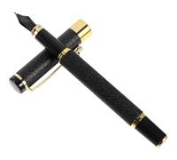 DOITOOL Stylo-plume Noir en Plastique Léger Design Antidérapant, pour Usage Scolaire, Bureau ou Calligraphie, Style Créatif et Élégant