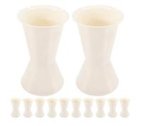 DOITOOL Supports de Bouquets de Fleurs en Plastique Blanc 12pcs, Base Ronde Stable Grosse Capacité D'eau pour Centre de Table de Mariage et Projets D'art Floral