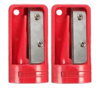 DOITOOL Taille-crayon Rouge Manuel Compact Lot de 2, Taille-crayon Portable en Plastique Léger Outil Facile à Transporter Affûteur pour Crayon de Bureau et Scolaire pour Garçon et Filles