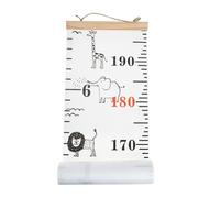 DOITOOL Toise Murale Suivi Taille en Tissu Blanc Tableau de Croissance Déroulable et Facile à Suspendre pour Chambre D'garçon et Filles pour Bébé et Garçon et Filles