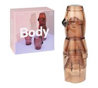 DOIY - Verres en cristal - Design silhouette féminine - Fabriqués en cristal - Empilables - Décoration - Lave-vaisselle - Marron - 9x8,5x37 cm - Lot de 4