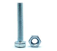 DOJA Barcelona | Boulon et Ecrou M14 | 10 Vis Tête Hexagonale avec 10 Ecrou Hexagonal | M14 x 80mm | en Acier Galvanisé | Boulons et Écrous pour Visserie Service, Vis à Métaux Tête Hexagonale...