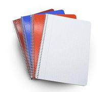 DOJA Barcelona | Cahier A5 | Couverture Rigide | Lot de Cahier 4 | 210x148mm | 80 feuilles quadrillées | Rayé 4x4mm | 8 Couleurs Aléatoires | Cahier Spirale | pour Fourniture Scolaire, Carnet De Notes