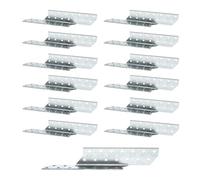 DOJA Barcelona | Connecteur Charpente | Pack 12 | Ancrage Poutre à Gauche | 210*32*2mm | Acier Galvanisé | Ancrage Chevron | pour Equerre Fixation, Support Poteau Bois, Ancrage Portique, Assemblage