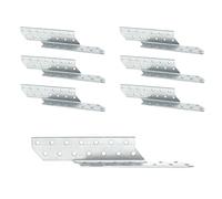 DOJA Barcelona | Connecteur Charpente | Pack 6 | Ancrage Poutre à Droite | 250*32*2mm | Acier Galvanisé | Ancrage Chevron | pour Equerre Fixation, Support Poteau Bois, Ancrage Portique, Assemblage
