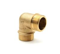 DOJA Barcelona | Coude Laiton Double Filetage Mâle 90° | Taille 1/2'' | Raccord pour Tuyau Gaz, Air Comprimé, Réducteur de Pression Eau, Joint Plomberie