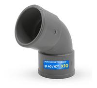 DOJA Barcelona Coude PVC D'évacuation - Ø 40mm - Pack 10 - Coude 67° Femelle - Femelle Installation Facile - Raccord D'évacuation - Élimine Risque de Fuites - Disponible en Plusieurs Tailles