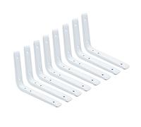 DOJA Barcelona | Equerre Etagere Murale Blanche | Pack 8 | Support Etagere Forme L | 150mm x 125mm | Equerre Metal | Équerre Étagère | pour Équerre de Fixation, Charge Support Etagere Murale Bois