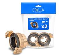 DOJA Barcelona GEKA - Connecteur rapide femelle - Pack 2-1" - pour tuyau en laiton universel, raccord rapide de jardin pour irrigation, système compatible Geka, raccord étanche, connexion sûre