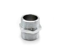 DOJA Barcelona | Mamelon 15/21 | 4 Raccord Male Male 1/2’’ | Hexagone | Raccord Laiton Chrome | pour Tuyau Douche, Reducteur de Pression Eau, Groupe de Securite Chauffe Eau, Radiateur Eau Chaude