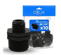 DOJA Barcelona Mamelon Réducteur Male Mâle Filetage Plastique - 1x1/2" - Pack 10 - Raccord Réducteur Fileté Facile à Installer, Rapide, Réduction Vissée, Polyvalente, Jardinage et Domestique