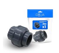 DOJA Barcelona Manchon Détachable PVC - Ø 63mm Femelle - 1 Unité - Installation Facile - Manchon PVC, Utilisation Polyvalente - Raccord Union PVC-U Rigide, Fonction Efficace, Raccord Detechable