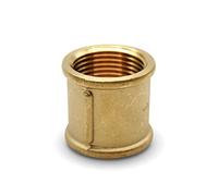 DOJA Barcelona | Manchon Laiton | Raccord Double Femelle 1/2" | Accessoires de Plomberie | en Laiton | Raccord Tuyau pour Fixation Reducteur de Pression Eau, Reservoir Eau de Pluie, Robinet Radiateur