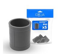 DOJA Barcelona Manchon PVC Égal à Butée - Ø40mm - Pack 5 - Arrêt Central - Installation Facile - Raccordement Rapide et Étanche - Manchon à Butée Femelle - Raccord PVC 40, Connector Femelle