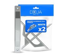 DOJA Barcelona Poignée de Porte Coulissante Rectangulaire Blanc - Pack 2 - Poignée de Porte Intérieure en Aluminium Résistant, Ergonomique, Fonctionnelle, Montage Simple pour Porte Meuble Cuisine