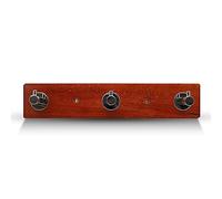 DOJA Barcelona | Porte Manteau Mural Rectangulaires | Pack 1 Patere Murale avec 3 Crochets | 250x50mm | Patere Bois et Acier Chromé | Crochets muraux en bois | Pour Crochets et Patères pour la Maison…