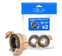 DOJA Barcelona Raccord Système Geka Laiton Femelle - Pack 2-1/2" - Compatible GEKA, Connexion Sûre et Simple à Utiliser, Raccord Rapide Laiton, Tuyau d’Arrosage Jardin, Fileté Résistant