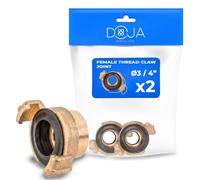 DOJA Barcelona Raccord Système Geka Laiton Femelle - Pack 2-3/4" - Compatible GEKA, Connexion Sûre et Simple à Utiliser, Raccord Rapide Laiton, Tuyau d’Arrosage Jardin, Fileté Résistant