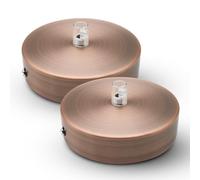 DOJA Barcelona | Rosace Plafond | Bronze | Lot 2 | Cache Fil Pour Lustre H25mmX⌀ 100mm | Rosace Plafond Luminaire | Rosace Metal | Accessoires Pour Éclairage De Plafond, Lustre Chambre, Plafonnier