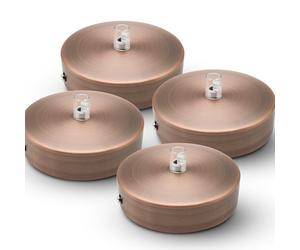 DOJA Barcelona | Rosace Plafond | Bronze | Lot 4 | Cache Fil Pour Lustre H25mmX⌀ 100mm | Rosace Plafond Luminaire | Rosace Metal | Accessoires Pour Éclairage De Plafond, Lustre Chambre, Plafonnier