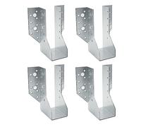 DOJA Barcelona | Sabot de Charpente | Pack 4 | Equerre en U Type A | 32*144*75mm | en Acier Galvanise | Sabot Charpente à Ailes Extérieures | pour Support Poteau Bois, Poutre Bois, Rampe Escalier..