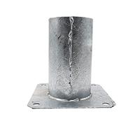 DOJA Barcelona | Support Poteau Bois Rond | Pied poteau a Visser | 81 x 150 x 150 x 2 mm | Acier Galvanise | Support Poteau Rond pour Pergola Bois, Pergola Bioclimatique, Poteau pour Toile Ombrage...