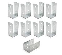 DOJA Barcelona | Support Poteau U | Pack 8 | Fixation Bois | 61*45*100mm | Épaisseur 2mm | Galvanisé au Zinc | Pied U pour Clôture Jardin Extérieur, Pergola, Grillage