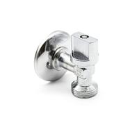 DOJA Barcelona | Vanne d'appareil | 1/2" x 3/4" M | Pack 2 | Vanne d'angle en laiton chromé | Robinet d'arrêt universel : vanne pour machines à laver, réservoir de rinçage, lavabo, raccordement à