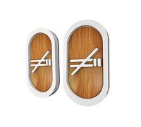DOJA Barcelone | Plaque de Toilette Pictogramme en Bois | Fumer Interdit | PACK 2 | 180 mm x 100 mm | Enseigne Porte Salle de Bain | Autocollants Porte de Toilette | Pour Magasin, Bureau, Restaurant