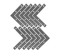 DOJA Equerre Plate 12 Pièces Forme L 50*50*10*2 mm Acier Galvanisé Équerre Metal Assemblage Étagère Bois