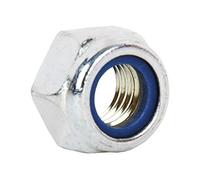 DOJA Industrial | Ecrou Frein Acier Zingue M12 | PACK 20 | Ecrous de Blocage | Bloquant Hexagonal Idéal pour la Menuiserie, la Construction, la Plomberie, entre autres utilisations.