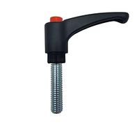 DOJA INDUSTRIAL | Poignee de Serrage Réglable Mâle M10 | Levier de Serrage | Tige Filetée Mâle 40 mm | en Acier Zingue | Pack 1 | pour Angle de Rotation du Levier Réduit par Manque d'Espace.