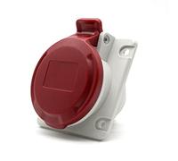 DOJA Industrial | Prise Encastrée Industrielle CEE 16A | Prise Electrique Femelle | 3 Pôles + Terre | 380V | Etanche IP44 | pour Rallonge Electrique, Camping Car | Usage Intérieur et Exterieur